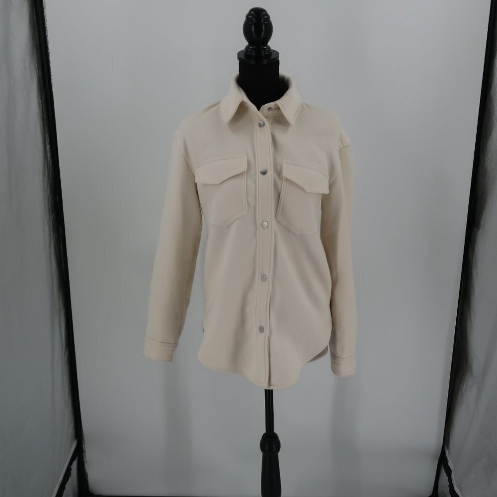 Abercrombie & Fitch Women's Cream Snap Closure Jacket Size Small